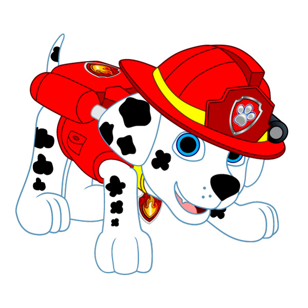 Crouching Marshall PAW Patrol Full Body Vector PNG Download - Free Cartoon Vector PNG SVG AI EPS Download