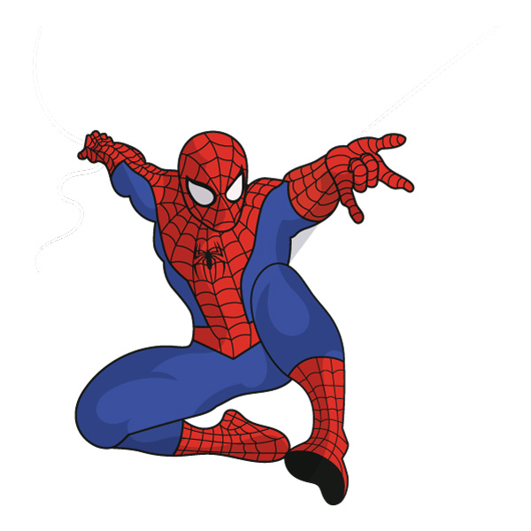 Crouching Spider-Man Web Shooting Full Body Vector PNG Download - Free Cartoon Vector PNG SVG AI EPS Download