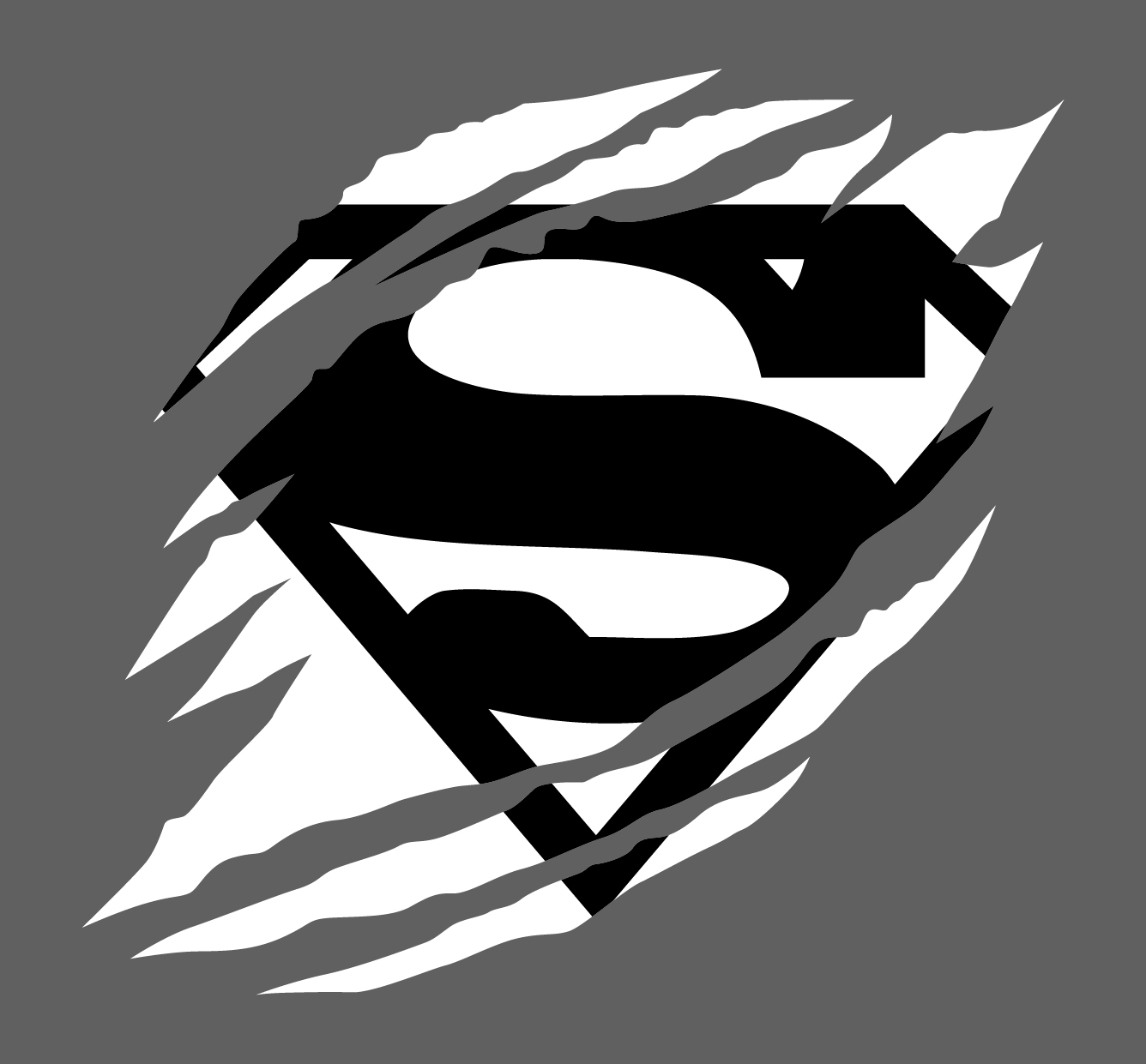 Superman Ripped Logo Flat Design Vector PNG SVG Download