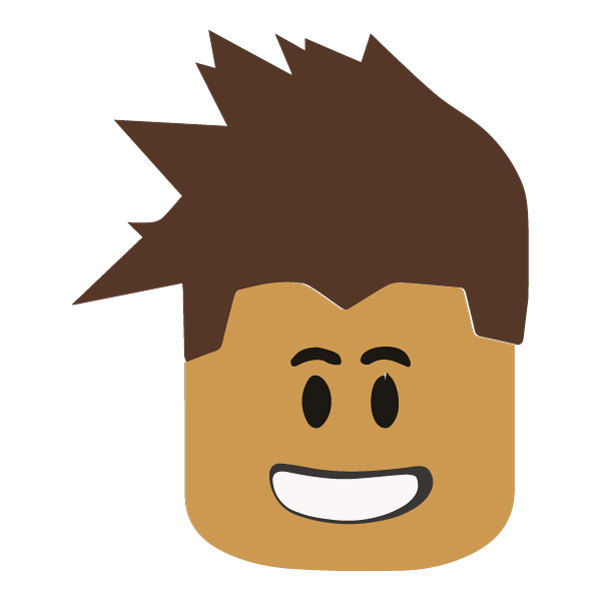 Roblox Character Head Spiky Hair Winning Smile Flat Vector PNG Download Roblox Character Head Spiky Hair Winning Smile Flat Vector Png Download