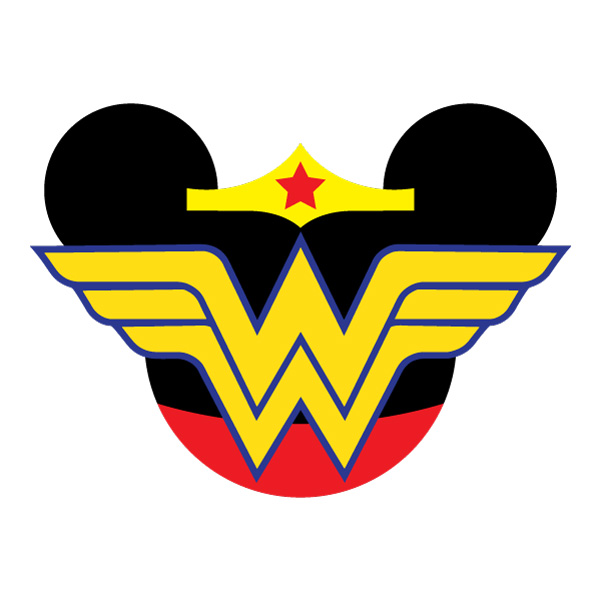 Wonder Woman Mickey Mouse Head Icon Flat Design Vector PNG Download - Free Cartoon Vector PNG SVG AI EPS Download