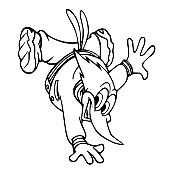 Acrobat Woody Woodpecker Line Art Vector Clipart Download - Free Cartoon Vector PNG SVG AI EPS Download