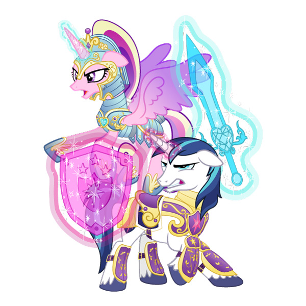 Princess Cadance and Shining Armor Battle Armor Full Body Vector PNG Download - Premium Cartoon Vector PNG SVG AI EPS Download