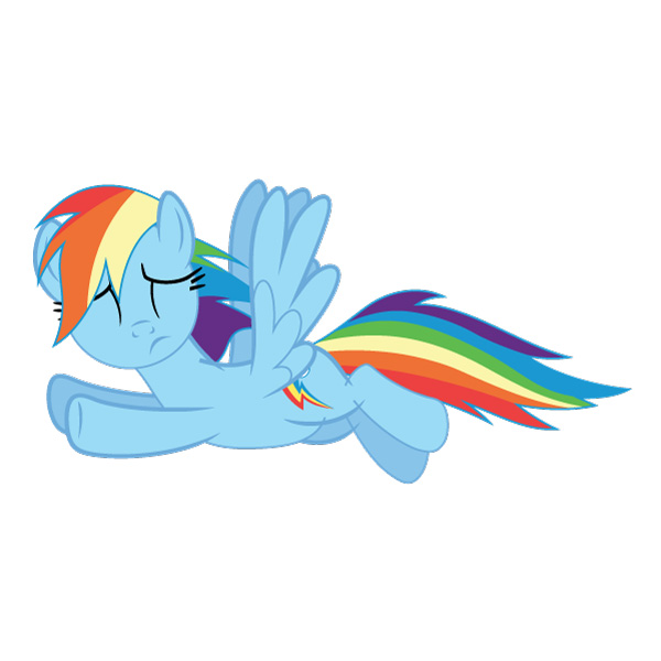Sad Flying Rainbow Dash My Little Pony Full Body Vector SVG PNG - Free Cartoon Vector PNG SVG AI EPS Download