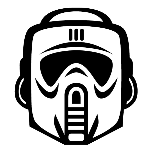 Scout Trooper Helmet Minimalist Line Art Vector PNG Download - Free Cartoon Vector PNG SVG AI EPS Download